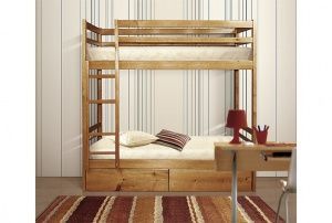 Кровать двухъярусная из массивной древесины Классика в Покачах - pokachi.ok-mebel.com | фото 1