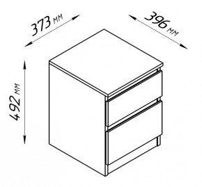 2.03.03.050.4 КАСТОР тумба 2 ящика RU серая в Покачах - pokachi.ok-mebel.com | фото 3