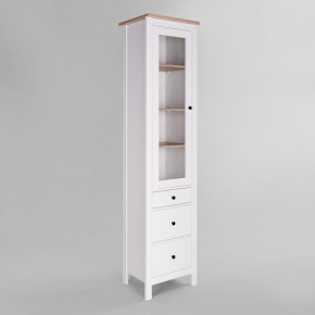 2.08.07.120.14 САГА шкаф с витриной 50 белый/ясень RU в Покачах - pokachi.ok-mebel.com | фото
