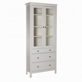 2.08.07.130.1 САГА шкаф с витриной 90 белый RU в Покачах - pokachi.ok-mebel.com | фото