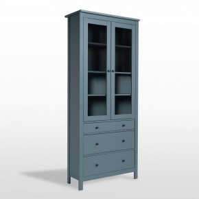 2.08.07.130.6 САГА шкаф с витриной 90 темно-бирюзовый RU в Покачах - pokachi.ok-mebel.com | фото