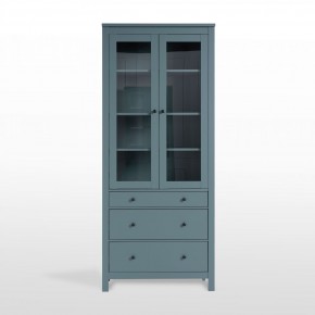 2.08.07.130.6 САГА шкаф с витриной 90 темно-бирюзовый RU в Покачах - pokachi.ok-mebel.com | фото 2