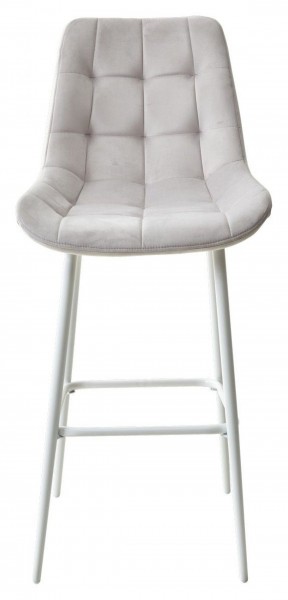 Барный стул ХОФМАН, цвет H-09 Светло-серый, велюр / белый каркас М-City в Покачах - pokachi.ok-mebel.com | фото 6