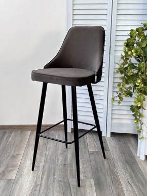 Барный стул NEPAL-BAR ГРАФИТ #14, велюр/ черный каркас (H=78cm) М-City в Покачах - pokachi.ok-mebel.com | фото 6