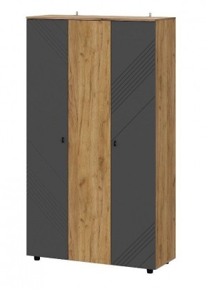 БАЙКАЛ Шкаф трехстворчатый (Графит/Дуб золотой) в Покачах - pokachi.ok-mebel.com | фото