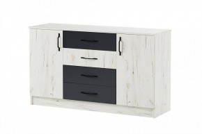 БЕАТРИС Комод К1400 (дуб крафт белый/антрацит) в Покачах - pokachi.ok-mebel.com | фото 2