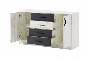 БЕАТРИС Комод К1400 (дуб крафт белый/антрацит) в Покачах - pokachi.ok-mebel.com | фото 3