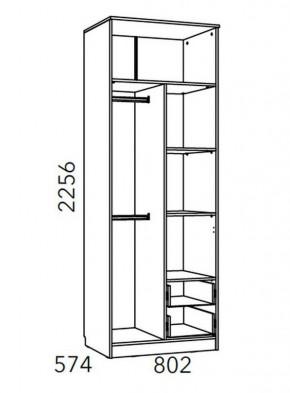 Детская Фанк Шкаф для одежды с ящиками НМ 014.07 М в Покачах - pokachi.ok-mebel.com | фото 3