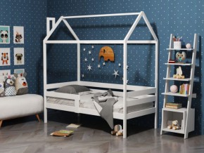 Детская кровать-домик из массива березы Соня-6 (800*1600) Белый/Лак в Покачах - pokachi.ok-mebel.com | фото