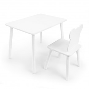 Детский комплект стол и стул «Мишка» Rolti Baby (белый/белый, массив березы/мдф) в Покачах - pokachi.ok-mebel.com | фото