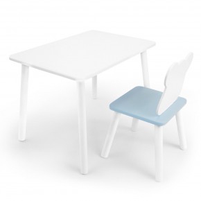 Детский комплект стол и стул «Мишка» Rolti Baby (белый/голубой, массив березы/мдф) в Покачах - pokachi.ok-mebel.com | фото