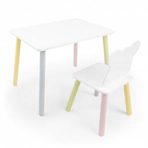 Детский комплект стол и стул «Мишка» Rolti Baby (белый/цветной, массив березы/мдф) в Покачах - pokachi.ok-mebel.com | фото