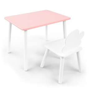 Детский комплект стол и стул «Облачко» Rolti Baby (розовый/белый, массив березы/мдф) в Покачах - pokachi.ok-mebel.com | фото