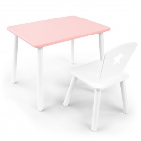Детский комплект стол и стул «Звезда» Rolti Baby (розовый/белый, массив березы/мдф) в Покачах - pokachi.ok-mebel.com | фото
