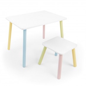 Детский комплект стол и табурет Rolti Baby (белая столешница/белое сиденье/цветные ножки) в Покачах - pokachi.ok-mebel.com | фото