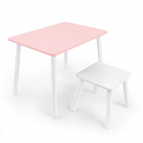 Детский комплект стол и табурет Rolti Baby (розовая столешница/белое сиденье/белые ножки) в Покачах - pokachi.ok-mebel.com | фото