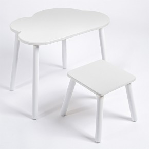 Детский комплект стол ОБЛАЧКО  и табурет Rolti Baby (белая столешница/белое сиденье/белые ножки) в Покачах - pokachi.ok-mebel.com | фото