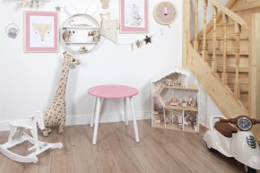 Детский стол круглый Rolti Baby (розовый/белый, массив березы/мдф) в Покачах - pokachi.ok-mebel.com | фото