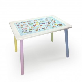 Детский стол с накладкой Алфавит (Белый/Цветной) в Покачах - pokachi.ok-mebel.com | фото 1