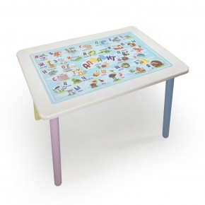 Детский стол с накладкой Алфавит (Белый/Цветной) в Покачах - pokachi.ok-mebel.com | фото 2