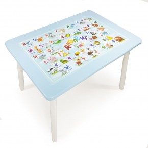 Детский стол с накладкой Алфавит  (Голубой/Белый) в Покачах - pokachi.ok-mebel.com | фото 1