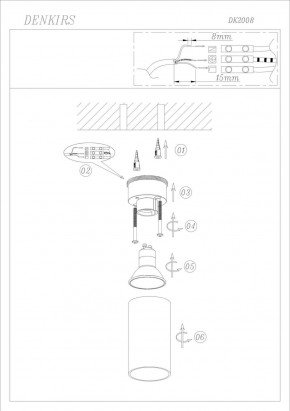 DK2008-WH Светильник накладной IP 20, 50 Вт, GU10, белый, алюминий в Покачах - pokachi.ok-mebel.com | фото 2