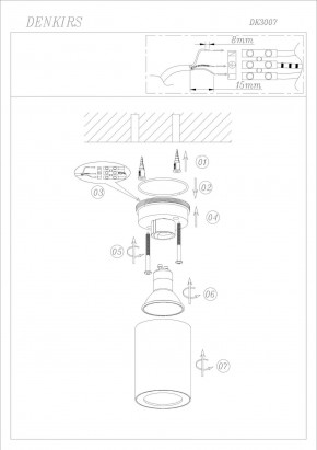 DK3007-BK Накладной светильник влагозащ., IP 44, 15 Вт, GU10, черный, алюминий в Покачах - pokachi.ok-mebel.com | фото 6
