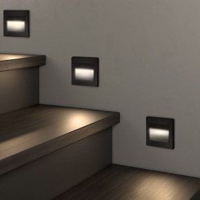 DK3050-BK Светильник встраиваемый в стену, IP 20, LED 3000, 1 Вт, черный пластик в Покачах - pokachi.ok-mebel.com | фото 3