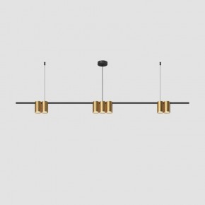 DK4063-BK+SG Подвесной светильник ORBIT, IP20, 7xGU10 LED до 15 Вт, черный + сатинированное золото, алюминий в Покачах - pokachi.ok-mebel.com | фото