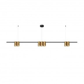 DK4063-BK+SG Подвесной светильник ORBIT, IP20, 7xGU10 LED до 15 Вт, черный + сатинированное золото, алюминий в Покачах - pokachi.ok-mebel.com | фото 3