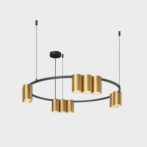 DK4065-BK+SG Подвесной светильник ORBIT , IP20, 10xGU10 LED до 15 Вт, черный + сатинированное золото, алюминий в Покачах - pokachi.ok-mebel.com | фото