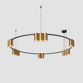 DK4067-BK+SG Подвесной светильник ORBIT, IP20, 15xGU10 LED, до 15 Вт, черный + сатинированное золото, алюминий в Покачах - pokachi.ok-mebel.com | фото