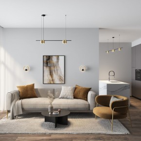 DK5060-BK+SG Бра ORBIT, IP20, 3000К, LED, 10 Вт, черный + сатинированное золото, алюминий в Покачах - pokachi.ok-mebel.com | фото 5