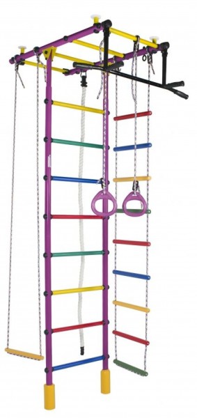 ДСК Атлант цв.фиолетовый радуга: турник, кольца, канат, трапеция, веревочная лестница в Покачах - pokachi.ok-mebel.com | фото