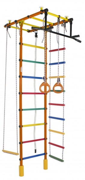 ДСК Атлант оранжевый радуга: турник, кольца, канат, трапеция, веревочная лестница в Покачах - pokachi.ok-mebel.com | фото