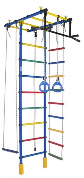 ДСК Атлант цв.синий радуга: турник, кольца, канат, трапеция, веревочная лестница в Покачах - pokachi.ok-mebel.com | фото
