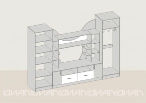 Гостиная Аллегро с 2 шкафами вариант-5 (Ясень светлый/тёмный) в Покачах - pokachi.ok-mebel.com | фото 2