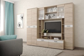 Гостиная Белла (Дуб Сонома/Белый глянец) в Покачах - pokachi.ok-mebel.com | фото