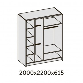 ИННЭС-5 Шкаф-купе 2-х дв. 2000 (2 дв. Ф3 - венге вст. экокожа корич) в Покачах - pokachi.ok-mebel.com | фото 2