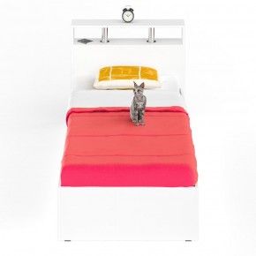 Камелия Кровать 0900, цвет белый, ШхГхВ 93,5х217х78,2 см., сп.м. 900х2000 мм., без матраса, основание есть в Покачах - pokachi.ok-mebel.com | фото 2