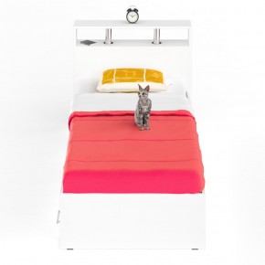 Камелия Кровать с ящиками 0900, цвет белый, ШхГхВ 93,5х217х78,2 см., сп.м. 900х2000 мм., без матраса, основание есть в Покачах - pokachi.ok-mebel.com | фото 3