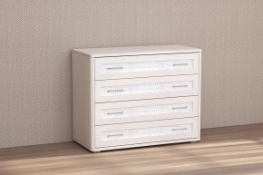 Кэт-4 Комод 4 ящ (МДФ Бодега белая/Экокожа Caiman белый) в Покачах - pokachi.ok-mebel.com | фото