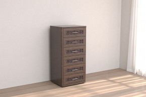 Кэт-4 Комод 6 ящ (МДФ Венге/Экокожа Caiman коричневый) в Покачах - pokachi.ok-mebel.com | фото