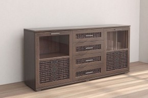 Кэт-4 Комодино (МДФ Венге/Экокожа Caiman коричневый) в Покачах - pokachi.ok-mebel.com | фото