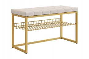 КЛАССНАЯ 2 Обувница (золото/крем (велюр)) в Покачах - pokachi.ok-mebel.com | фото