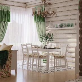 Комлект Вествик обеденный стол и четыре стула, массив сосны, цвет белый в Покачах - pokachi.ok-mebel.com | фото