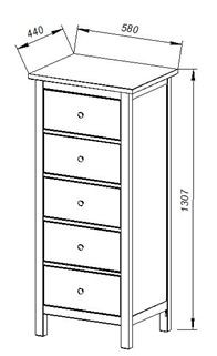 Комод 05 Кантри белый с пятью ящиками в Покачах - pokachi.ok-mebel.com | фото 3