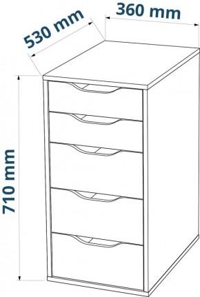 Комод Ингар белый с пятью выдвижными ящиками в Покачах - pokachi.ok-mebel.com | фото 3