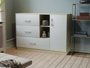 Комод К-3.1 (Дуб сонома/Белый жемчуг) в Покачах - pokachi.ok-mebel.com | фото 2