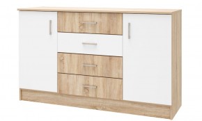 БЕАТРИС Комод К1400 (Дуб Сонома/Белый глянец) в Покачах - pokachi.ok-mebel.com | фото